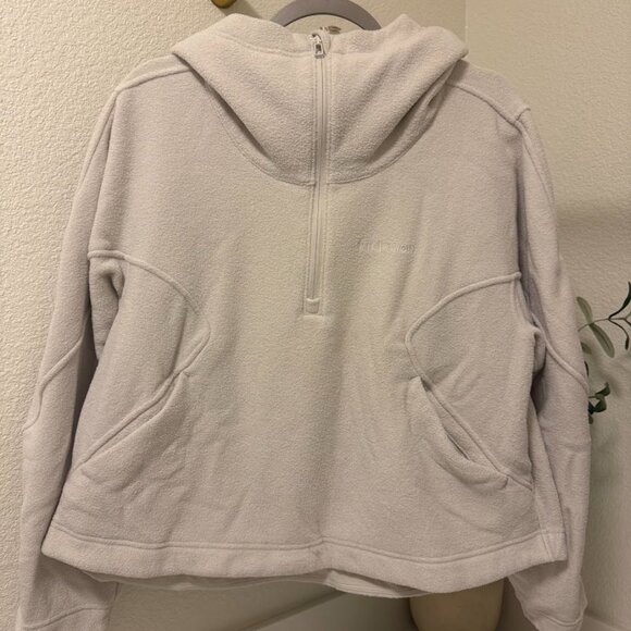Lululemon Looped Terry Fleece Half-Zip Hoodie – Size 10 (Bone) - Picture 1 of 7